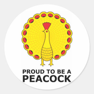 Proud To Be A Peacock Classic Round Sticker