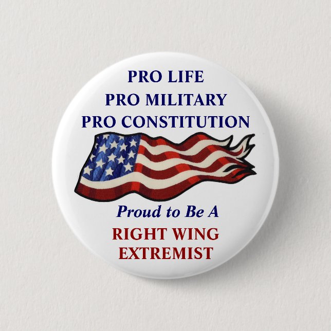 Proud To Be a Right Wing Extremist 6 Cm Round Badge (Front)