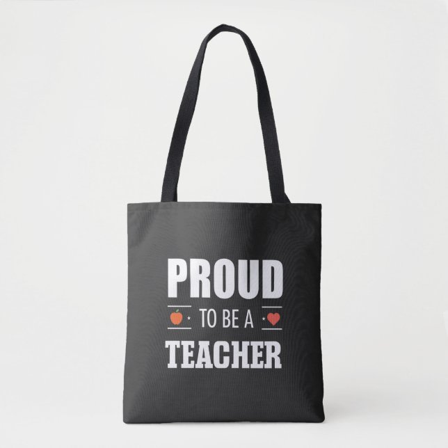 Proud to Be a Teacher – Creative Typography Tote Bag (Front)