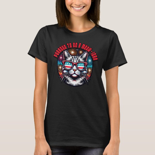 Proud to be American Cat T-Shirt (Front)