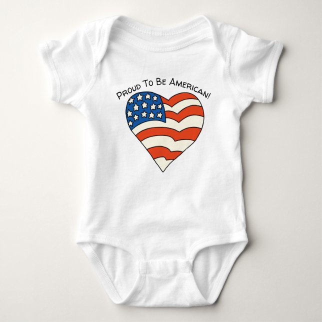 Proud To Be American Personalised Baby Bodysuit (Front)