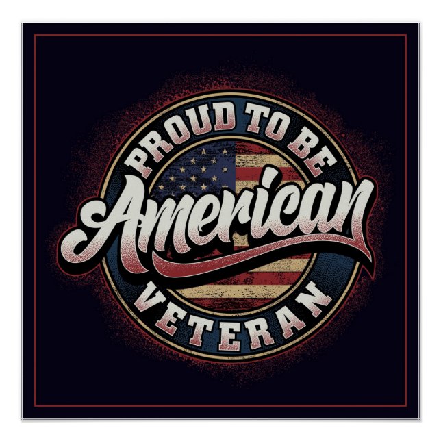 Proud to be American Veteran Poster (Front)