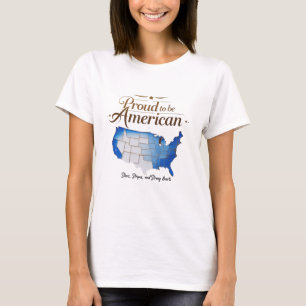 Proud to Be American Women's T-Shirt   USA Map 