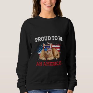 Proud To Be Americat Cat USA Flag Happy Fourth 4th Sweatshirt