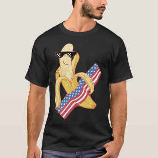 Proud to be an American 4th of July Banana Meme  T-Shirt