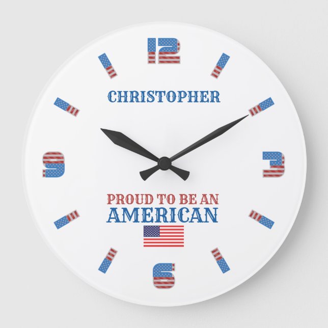 Proud To Be An American Large Clock (Front)