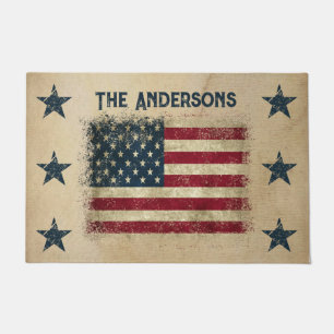 Proud To Be An American Rustic Flag Doormat