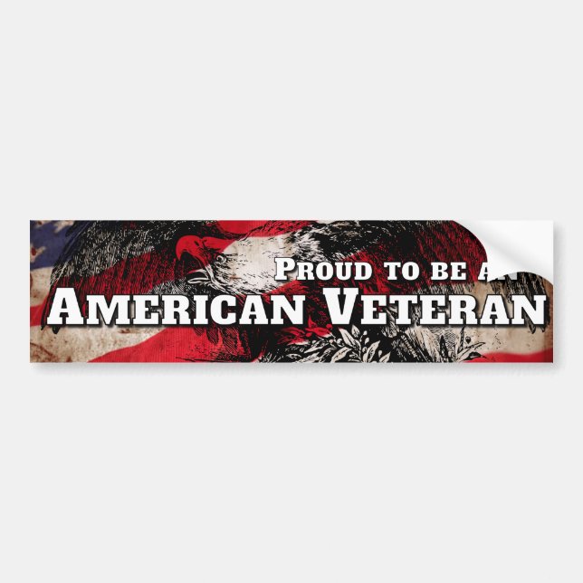 Proud to be an American Veteran Bumper Sticker (Front)