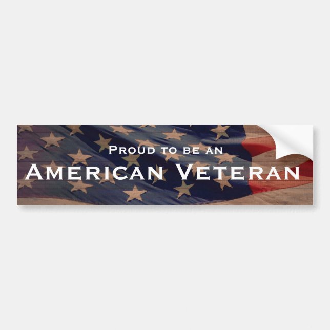 Proud to be an American Veteran Bumper Sticker (Front)