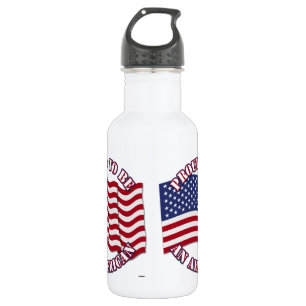 Proud To Be An American With USA Flag 532 Ml Water Bottle