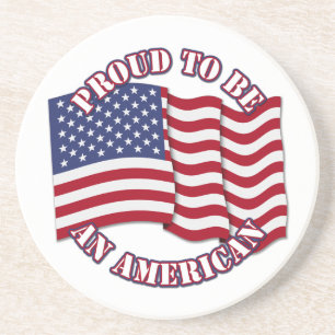 Proud To Be An American With USA Flag Coaster