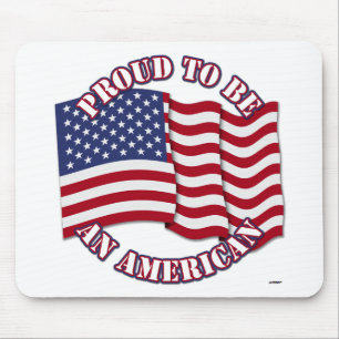 Proud To Be An American With USA Flag Mouse Pad
