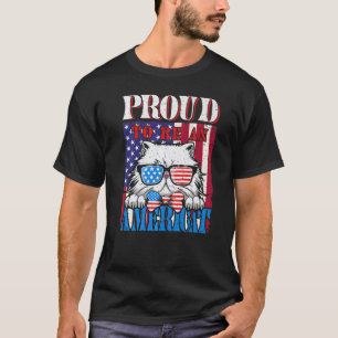 Proud to be an Americat American Cat Patriotic Ca T-Shirt