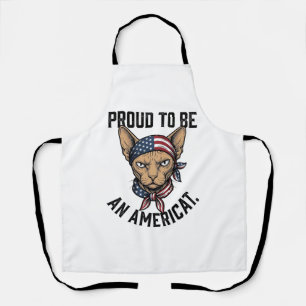 Proud To Be An Americat Patriotic Cat Shirt_1 Apron