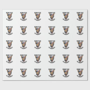 Proud To Be An Americat Patriotic Cat Shirt_1 Wrapping Paper