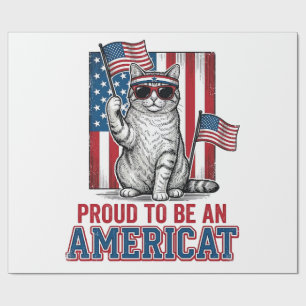 Proud To Be An Americat Patriotic Cat Shirt_1 Wrapping Paper