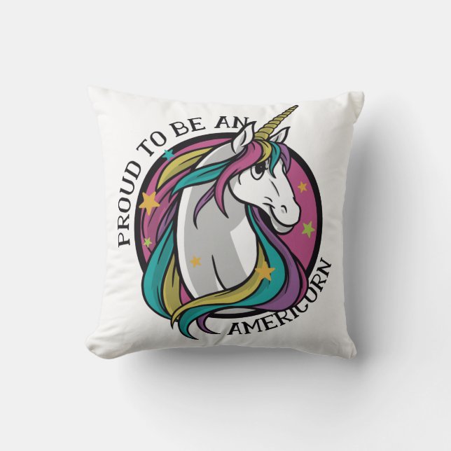 Proud to be an Americorn Cushion (Front)
