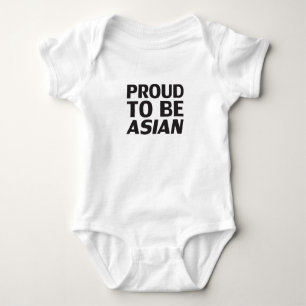 Proud to be Asian, black white Baby Bodysuit