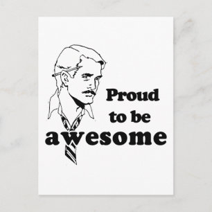 Proud to be Awesome retro Postcard