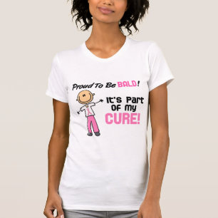 Proud To Be Bald Breast Cancer Stick Figure T-Shirt