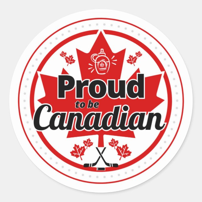 Proud to be Canadian Classic Round Sticker (Front)
