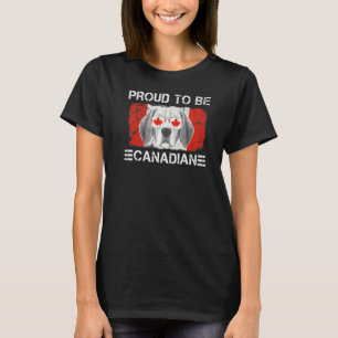 Proud to be Canadian Flag Dog Lover Canada Roots P T-Shirt
