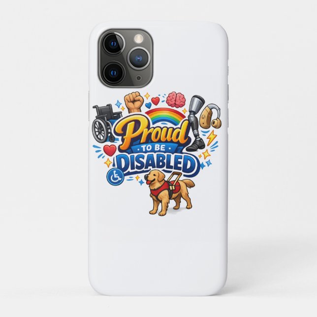 Proud to Be Disabled – Empowerment Graphic Design Case-Mate iPhone Case (Back)