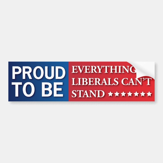 Proud to Be Everything Liberals Can't Stand! GOP! Bumper Sticker (Front)
