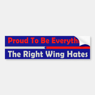 Proud To Be Everything The Right Wing Hates Bumper Sticker