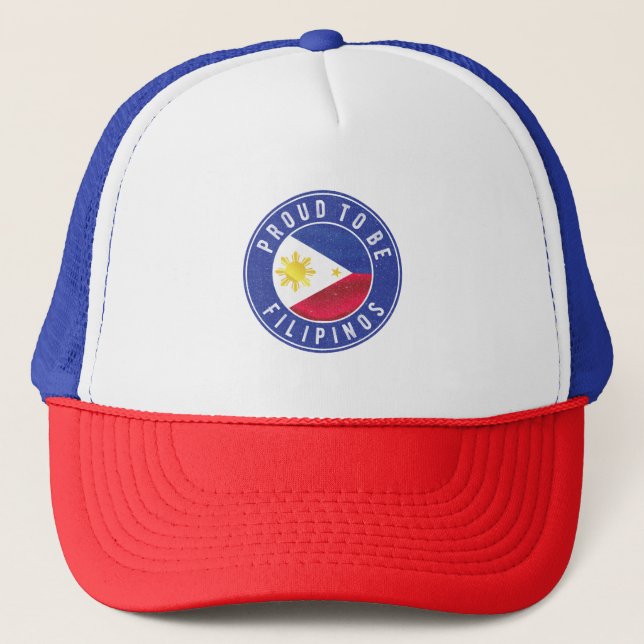 Proud to be Filipinos pride Flag  Coffee Mug Class Trucker Hat (Front)