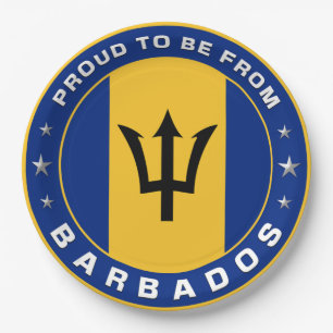 Proud To Be From Barbados Paper Plate