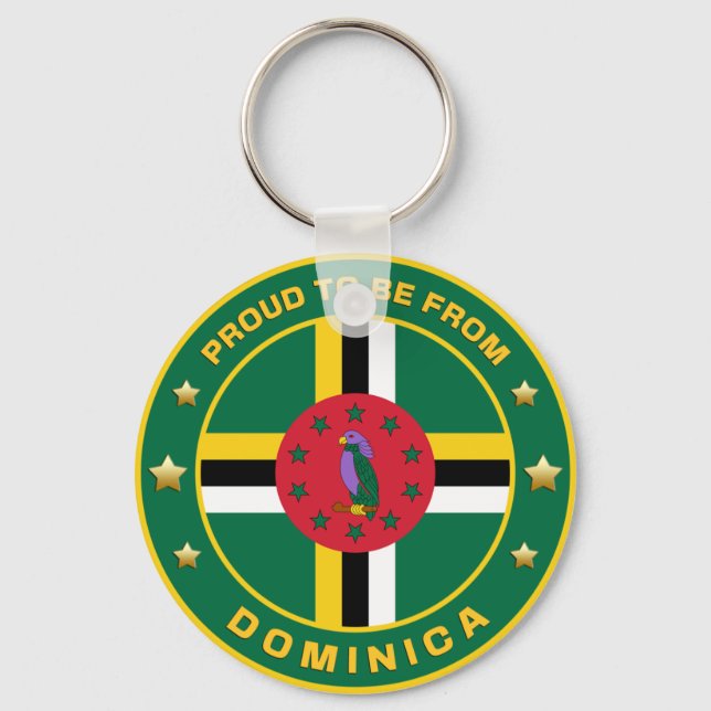 Proud To Be From Dominica Key Ring (Front)