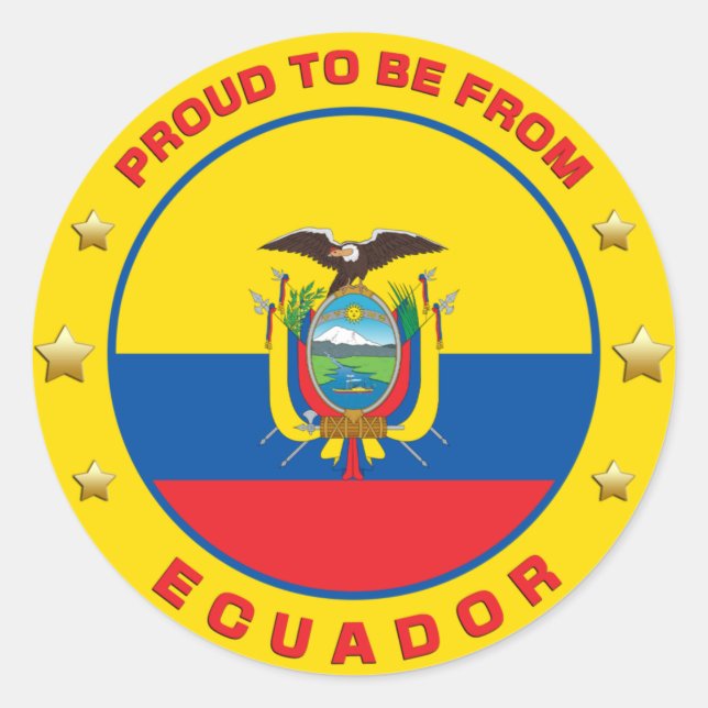 Proud To Be From Ecuador Classic Round Sticker (Front)