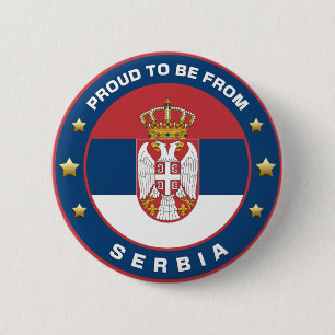 Proud To Be From Serbia 6 Cm Round Badge