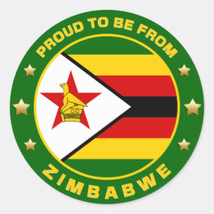 Proud To Be From Zimbabwe Classic Round Sticker