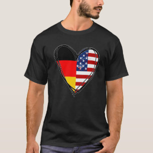 Proud to Be German American Cool Germany US Flag H T-Shirt