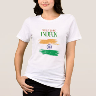 Proud to Be Indian Tricolor Women's T-Shirt Tri-Blend Shirt