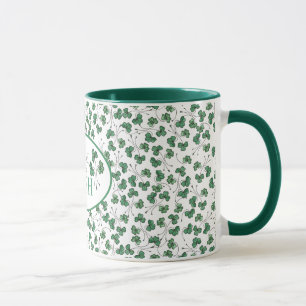 Proud to be Irish Green Shamrocks on White Mug