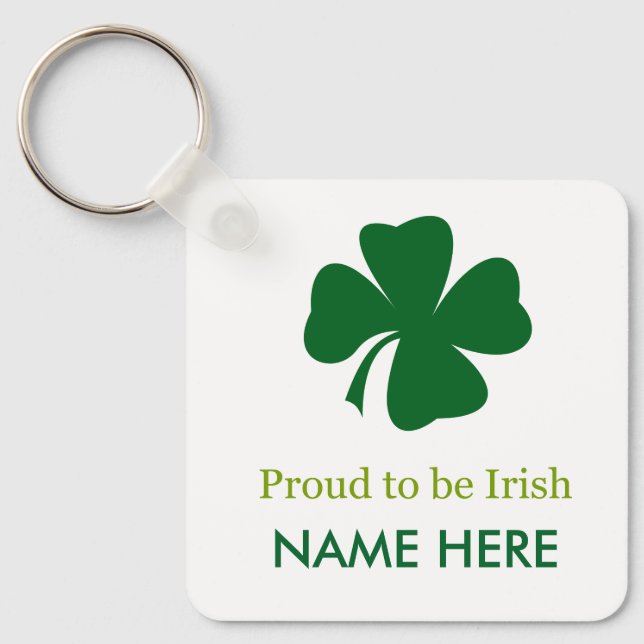 Proud to be Irish Shamrock  Key Ring (Front)