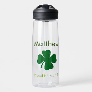 Proud to be Irish Shamrock Water Bottle