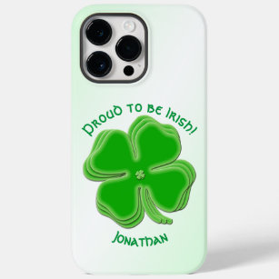 "Proud to be Irish"  St Patrick’s Day Shamrocks Case-Mate iPhone 14 Pro Max Case