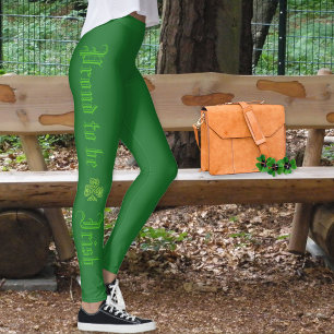 Proud to be Irish St Patrick's Day Green Shamrock Leggings