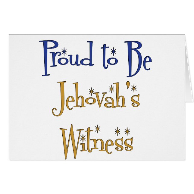 Proud to be Jehovah's Witness (Front Horizontal)