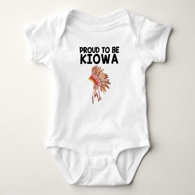 Proud To Be Kiowa Native American Baby Bodysuit (Front)