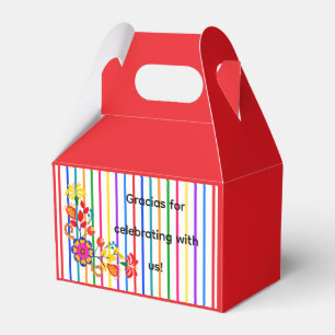 Proud to Be Latino Baby shower Floral & stripe Favour Box