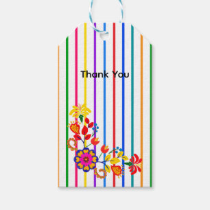 Proud to Be Latino Baby shower Floral & stripe Gift Tags