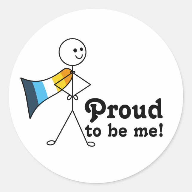 Proud to Be Me Aro Ace pride super hero Classic Round Sticker (Front)