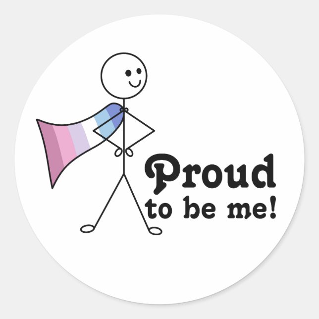 Proud to Be Me Bigender Pride super hero  Classic Round Sticker (Front)