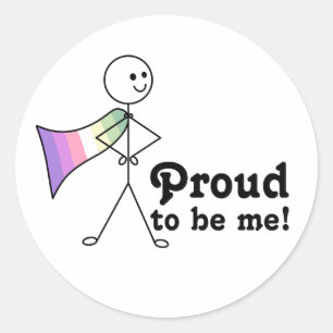 Proud to Be Me Genderfae Pride super hero Classic Round Sticker