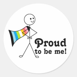 Proud to Be Me Queer Pride super hero Classic Round Sticker